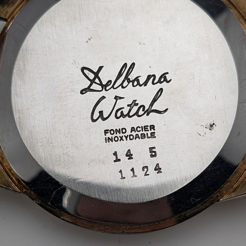 1950s Swiss DELBANA men's watch, 15 jewels, gold plated case, in good working order